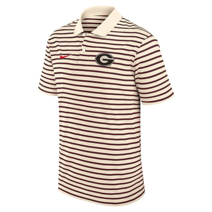 NCAA Nike Georgia Bulldogs Primary Logo Striped Dri-FIT Polo