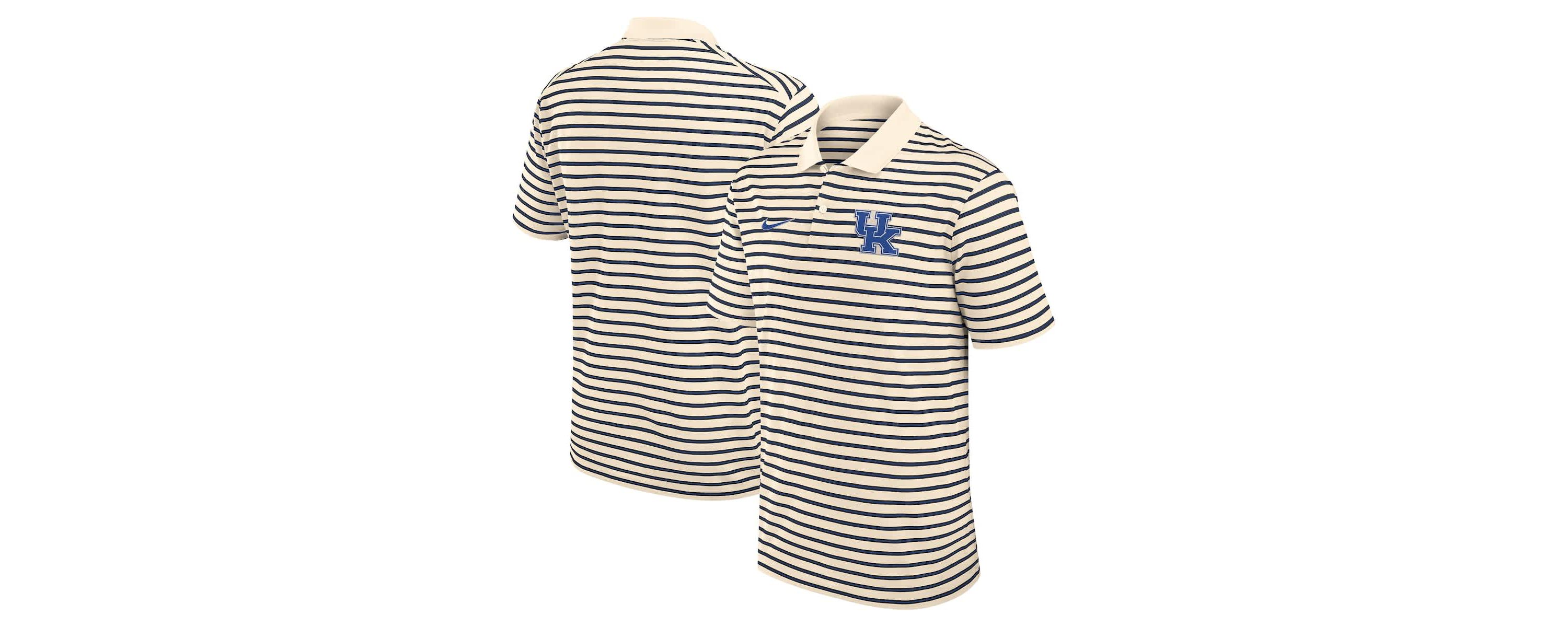 NCAA Nike Kentucky Wildcats Primary Logo Striped Dri-FIT Polo