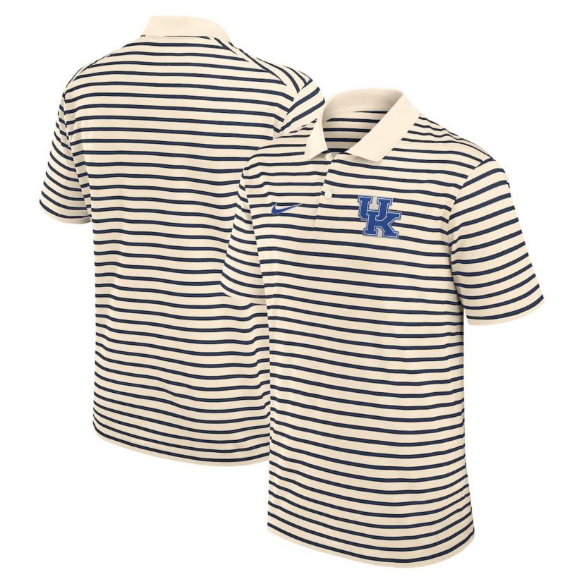 NCAA Nike Kentucky Wildcats Primary Logo Striped Dri-FIT Polo