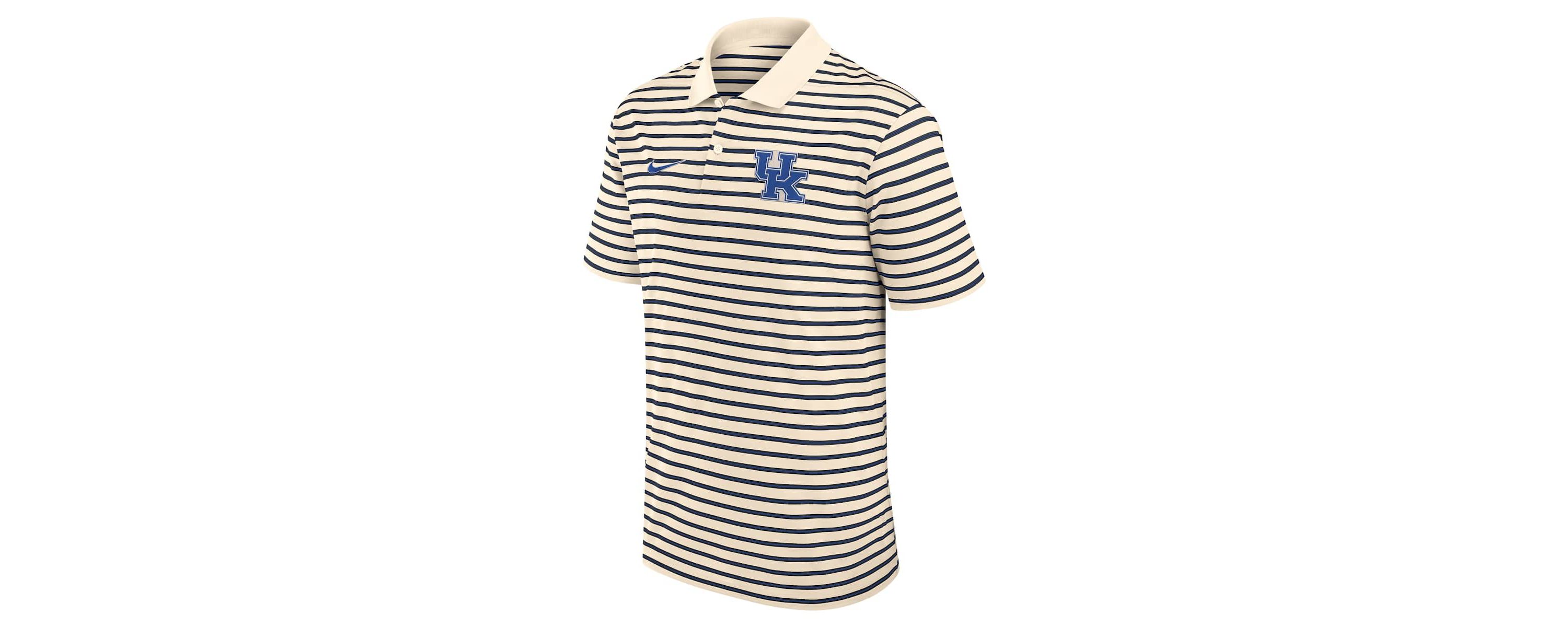 NCAA Nike Kentucky Wildcats Primary Logo Striped Dri-FIT Polo