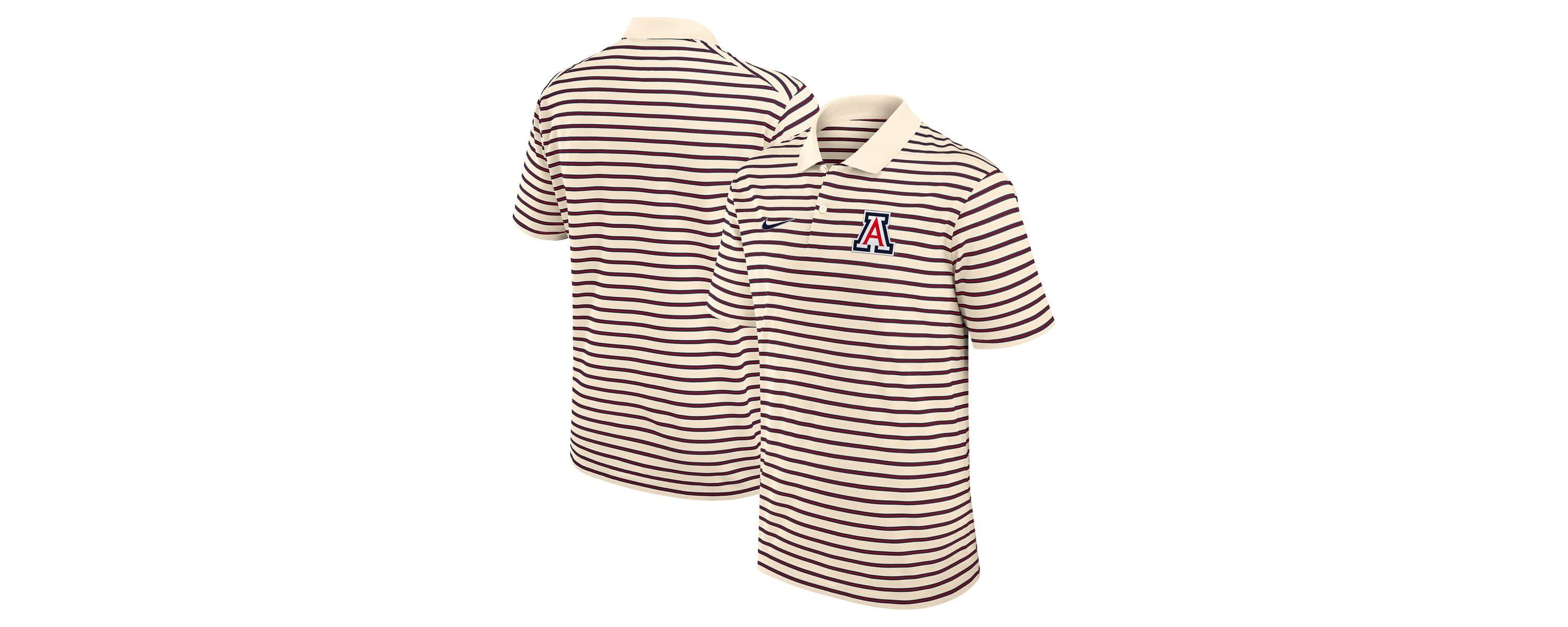 NCAA Nike Arizona Wildcats Primary Logo Striped Dri-FIT Polo