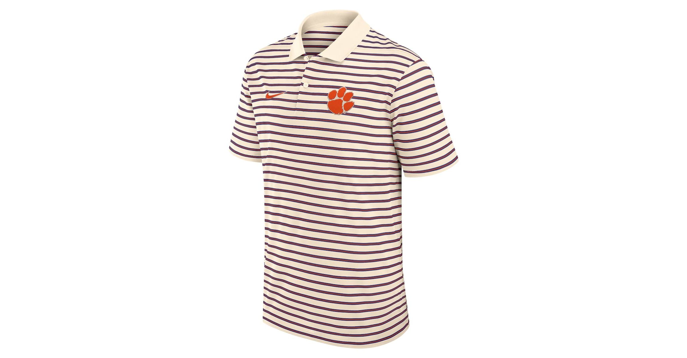NCAA Nike Clemson Tigers Primary Logo Striped Dri-FIT Polo
