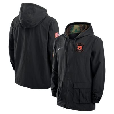 Men's NCAA Nike Auburn Tigers 2025 NCAA Military Appreciation Full-Snap Jacket, Black, Medium