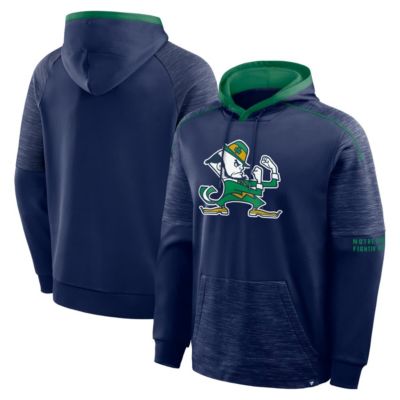 Men's NCAA Fanatics Notre Dame Fighting Irish Quad Defender Pullover Hoodie, Navy Blue, Medium
