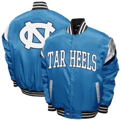 Men's NCAA Franchise Club Carolina North Carolina Tar Heels Power Satin Full-Snap Jacket, Light Blue, Medium
