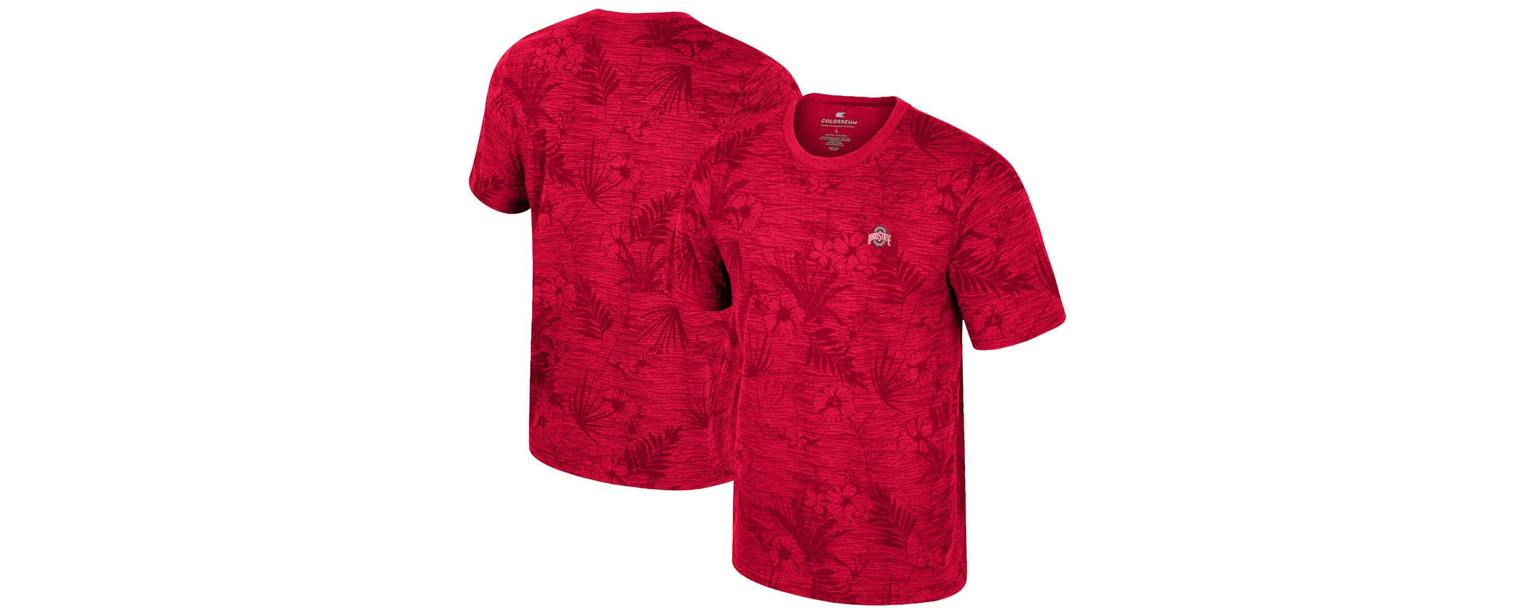 NCAA Ohio State Buckeyes Floral Printed T-Shirt