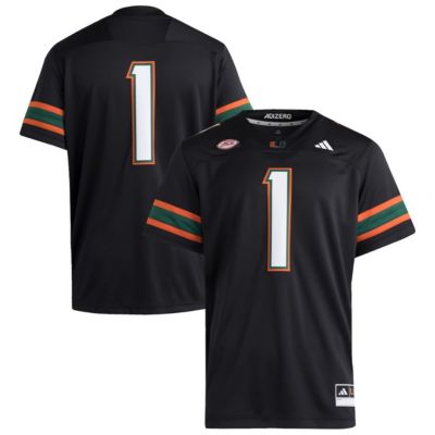 adidas Men's Miami (FL) Hurricanes NCAA #1 Miami Hurricanes Premier Jersey