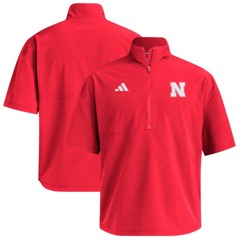 NCAA Nebraska Huskers Woven Quarter-Zip Short Sleeve Pullover