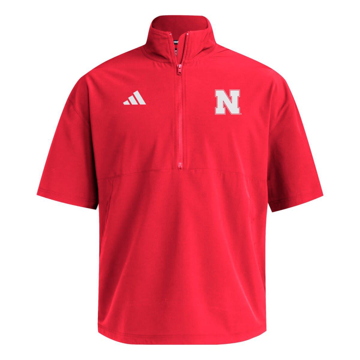 NCAA Nebraska Huskers Woven Quarter-Zip Short Sleeve Pullover