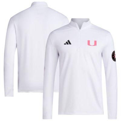 adidas Men's Miami (FL) Hurricanes NCAA Miami Hurricanes Wear Quarter-Zip Pullover