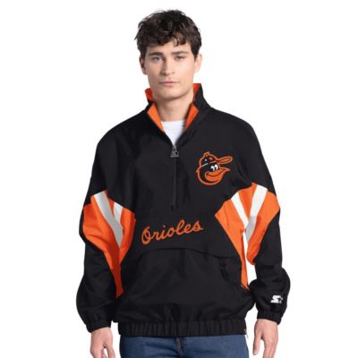 Starter Men's MLB Baltimore Orioles Cooperstown Chief Half-Zip Pullover, Black, 2XL