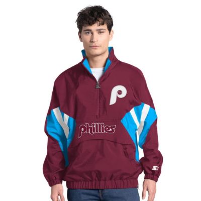Starter Men's MLB Philadelphia Phillies Cooperstown Chief Half-Zip Pullover