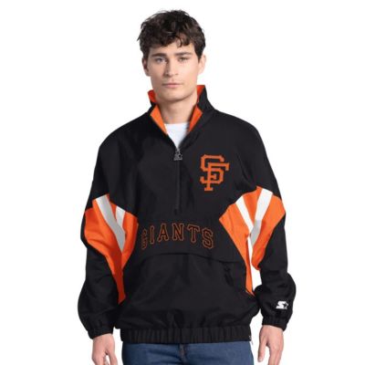 Starter Men's MLB San Francisco Giants Cooperstown Chief Half-Zip Pullover, Black, 3XL