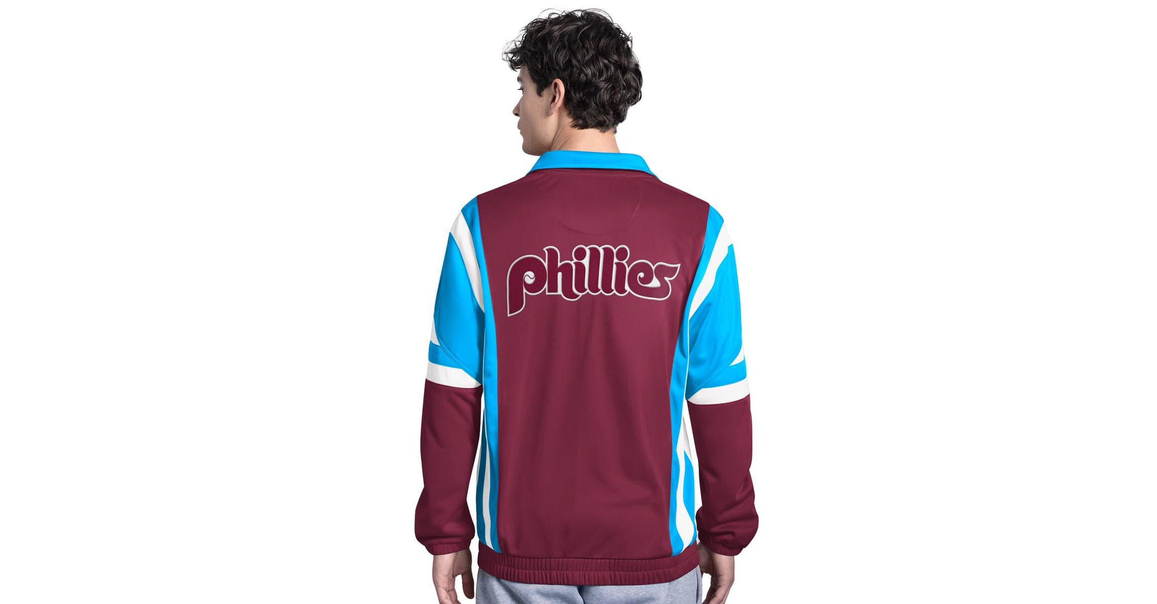 MLB Burgundy/Light Philadelphia Phillies Contender Tricot Full-Zip Track Jacket