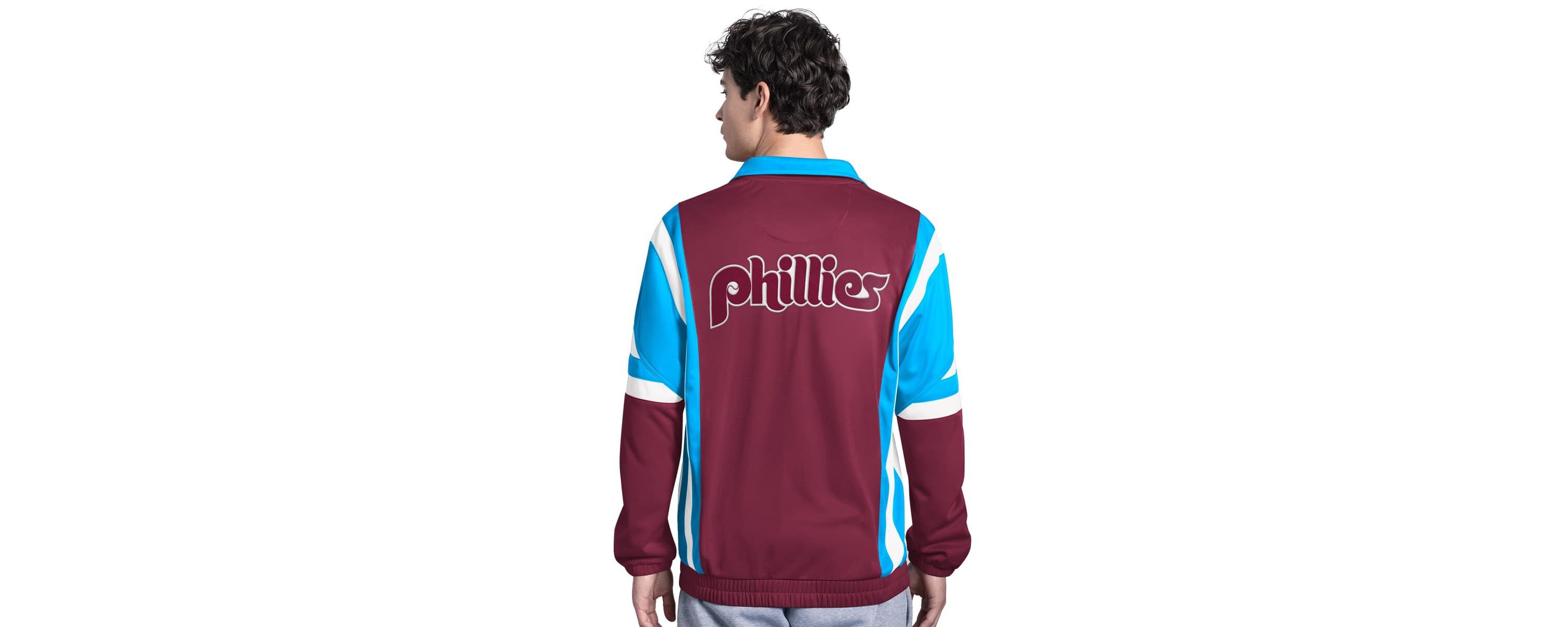 MLB Burgundy/Light Philadelphia Phillies Contender Tricot Full-Zip Track Jacket