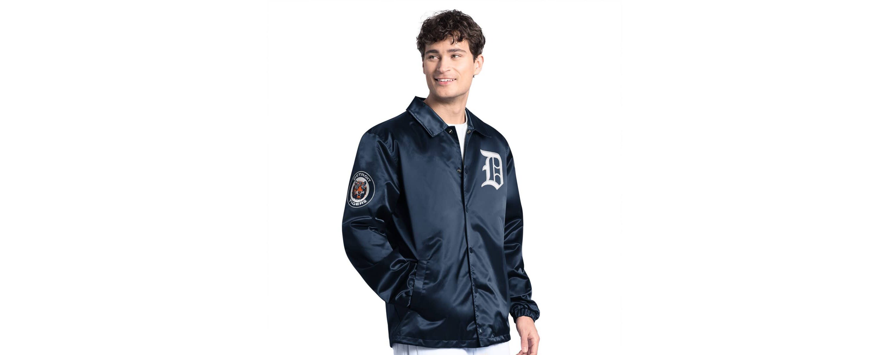 MLB Detroit Tigers Cooperstown Collection Point Man Full-Snap Coaches Jacket