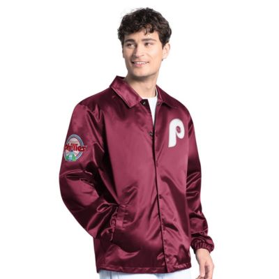 Starter Men's MLB Philadelphia Phillies Cooperstown Collection Point Man Full-Snap Coaches Jacket