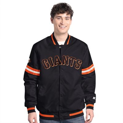 Starter Men's MLB San Francisco Giants Scout Full-Snap Varsity Jacket, Black, 4XL