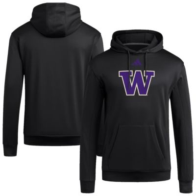 adidas Men's NCAA Washington Huskies Locker Logo Fleece Pullover Hoodie, Black, XL