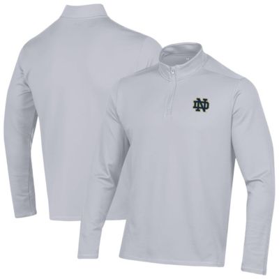 Men's NCAA Under Armour Notre Dame Fighting Irish Motion Quarter-Zip Jacket, Gray, 2XL