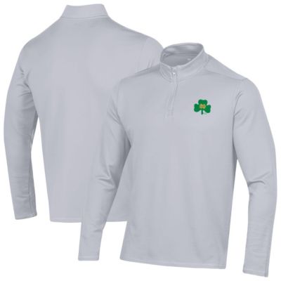 Men's NCAA Under Armour Notre Dame Fighting Irish Motion Quarter-Zip Jacket, Gray, XL