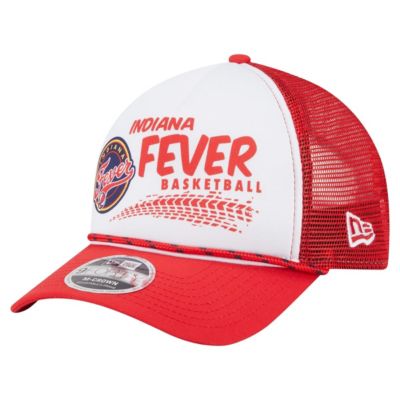 New Era WNBA Unisex White/Red Indiana Fever 9FORTY A-Frame Graphic Trucker Hat, White