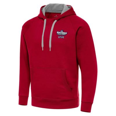 Antigua Men's NHL 4 Nations Face-Off USA Hockey 2025 4 Nations Face Off Victory Pullover Hoodie, Red, Large