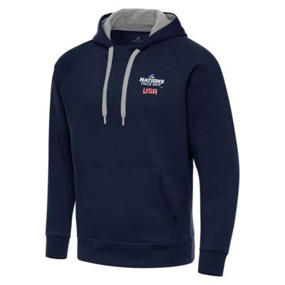 Antigua Men's NHL 4 Nations Face-Off USA Hockey 2025 4 Nations Face Off Victory Pullover Hoodie, Navy Blue, 5XL