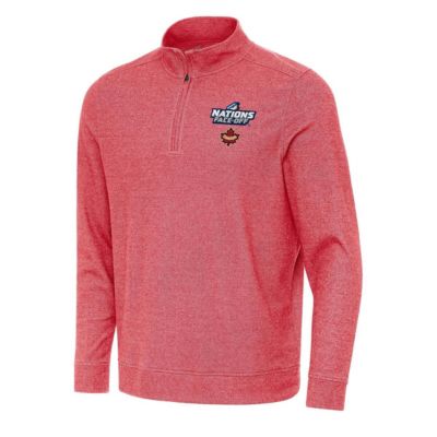 Antigua Men's NHL 4 Nations Face-Off Hockey Canada 2025 4 Nations Face Off Subtle Quarter-Zip Top, Red, Small