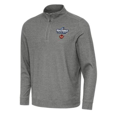 Antigua Men's NHL 4 Nations Face-Off Hockey Canada 2025 4 Nations Face Off Subtle Quarter-Zip Top, Black, Small