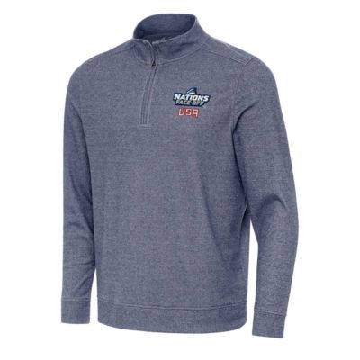 Antigua Men's NHL 4 Nations Face-Off USA Hockey 2025 4 Nations Face Off Subtle Quarter-Zip Top, Navy Blue, Small