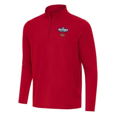 Antigua Men's NHL 4 Nations Face-Off Hockey Canada 2025 4 Nations Face Off Intent Quarter-Zip Top, Red, Small
