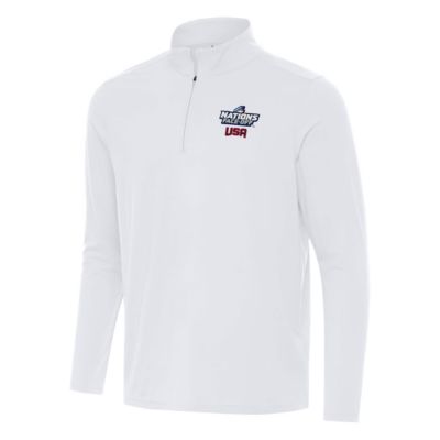 Antigua Men's NHL 4 Nations Face-Off USA Hockey 2025 4 Nations Face Off Intent Quarter-Zip Top, White, Small