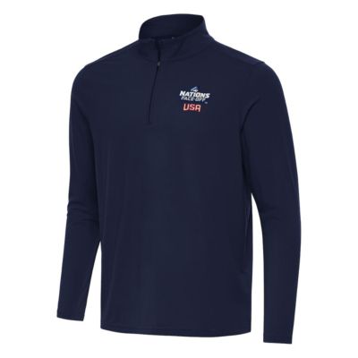 Antigua Men's NHL 4 Nations Face-Off USA Hockey 2025 4 Nations Face Off Intent Quarter-Zip Top, Navy Blue, Small