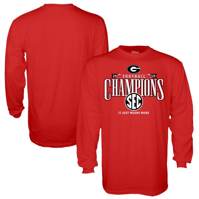 NCAA Georgia Bulldogs 2024 SEC Football Conference s Locker Room Long Sleeve T-Shirt