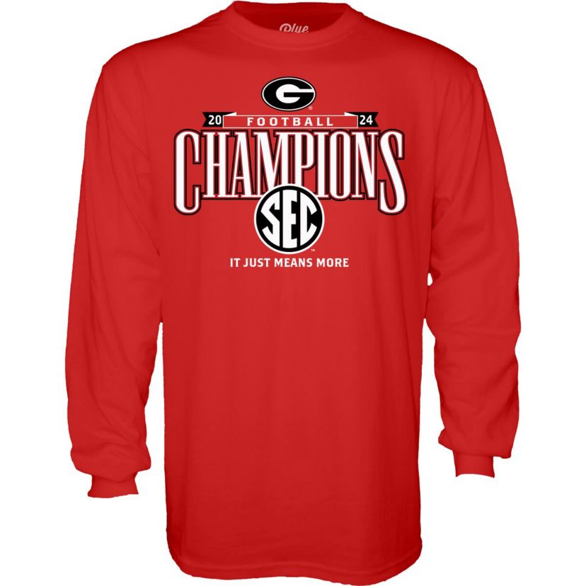 NCAA Georgia Bulldogs 2024 SEC Football Conference s Locker Room Long Sleeve T-Shirt