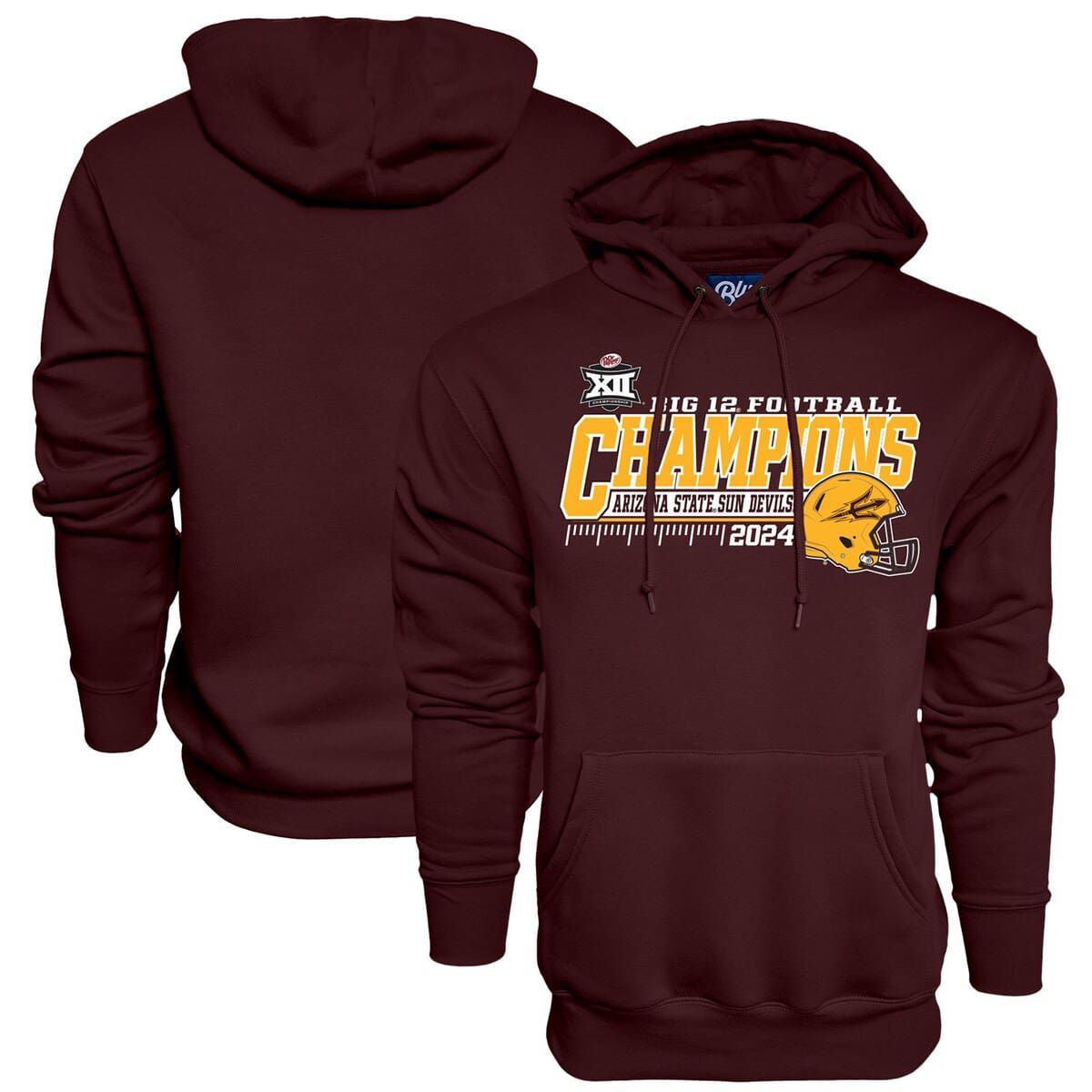 NCAA Arizona State Sun Devils 2024 Big 12 Football Conference s Locker Room Pullover Hoodie