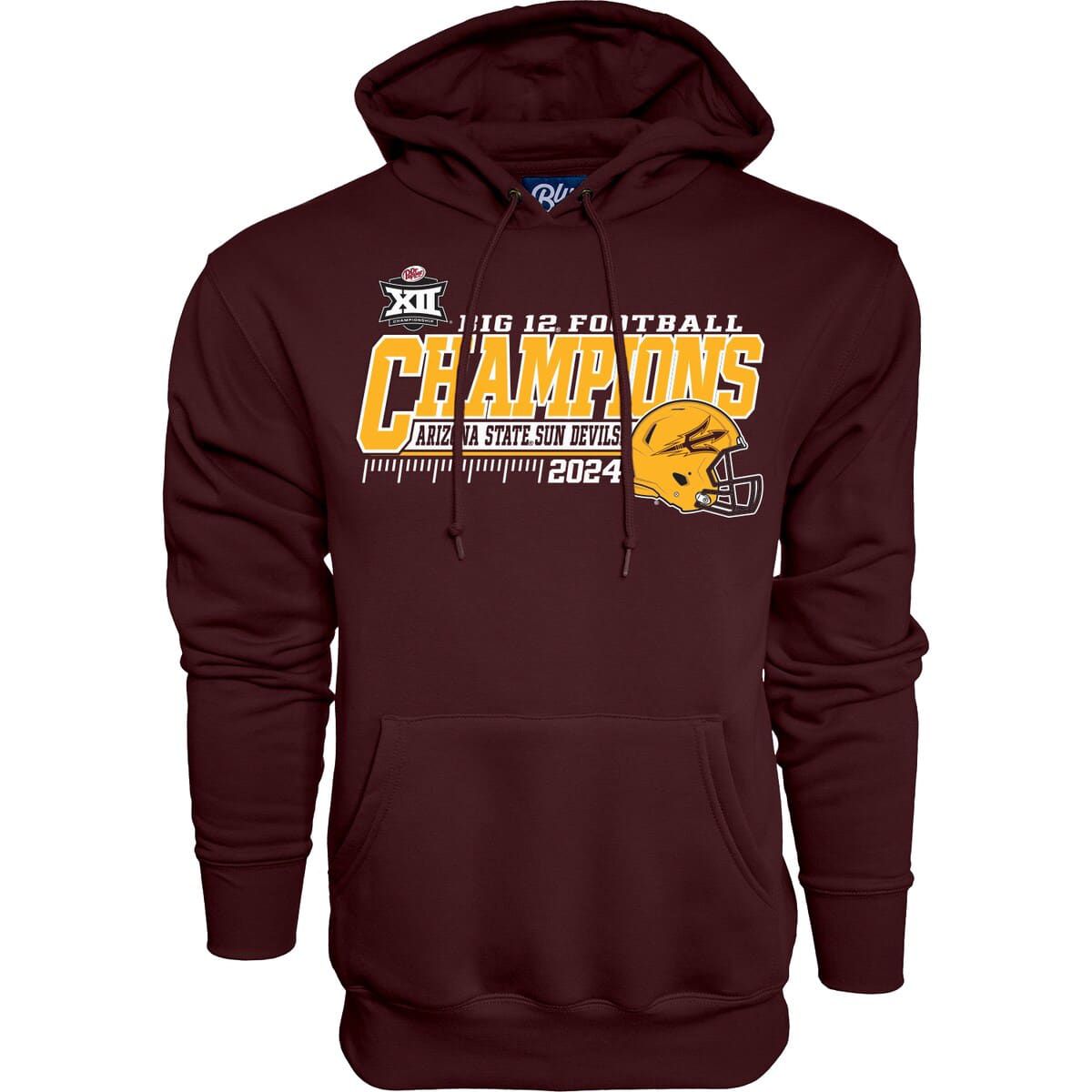 NCAA Arizona State Sun Devils 2024 Big 12 Football Conference s Locker Room Pullover Hoodie