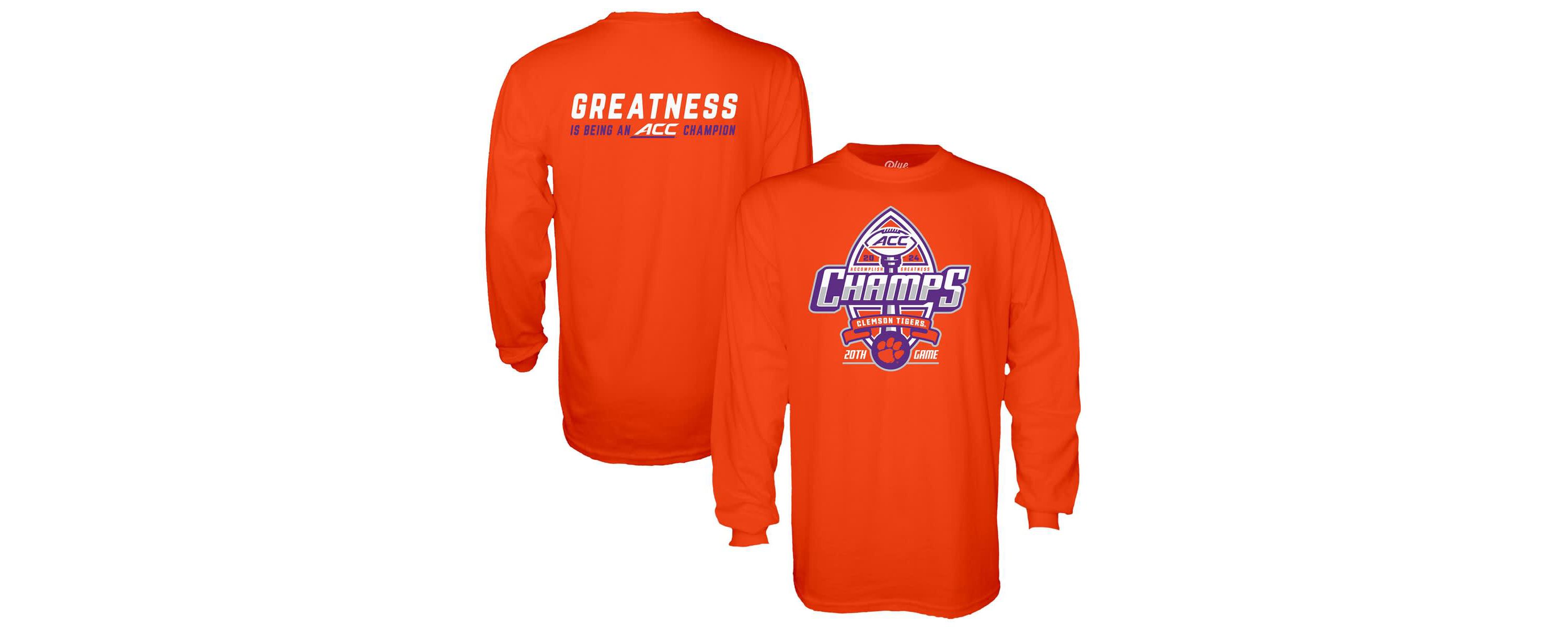 NCAA Clemson Tigers 2024 ACC Football Conference s Locker Room Long Sleeve T-Shirt