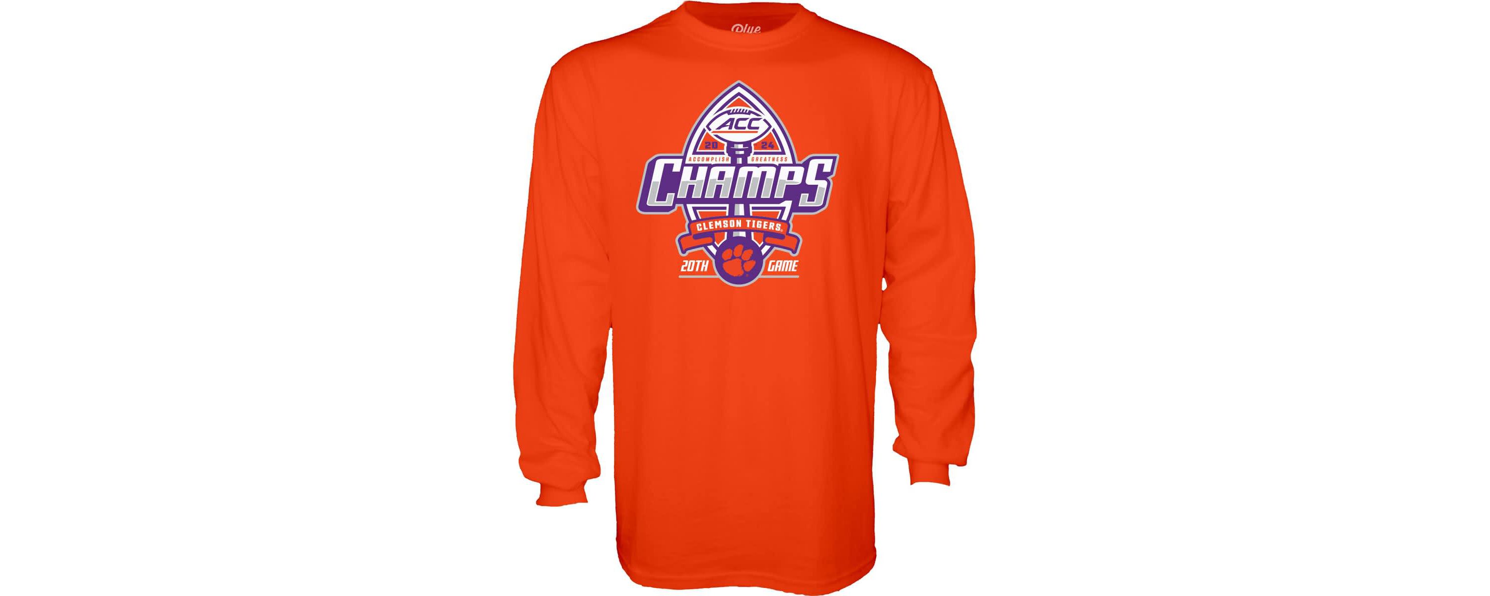 NCAA Clemson Tigers 2024 ACC Football Conference s Locker Room Long Sleeve T-Shirt