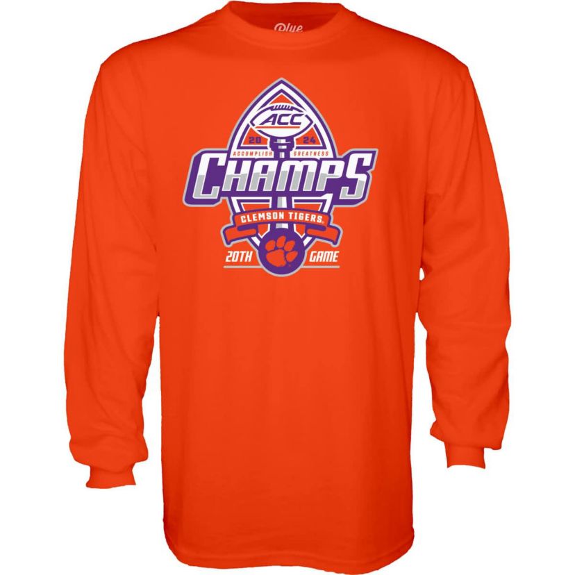 NCAA Clemson Tigers 2024 ACC Football Conference s Locker Room Long Sleeve T-Shirt