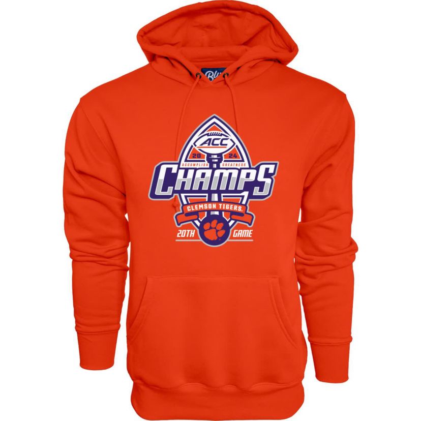 NCAA Clemson Tigers 2024 ACC Football Conference s Locker Room Pullover Hoodie