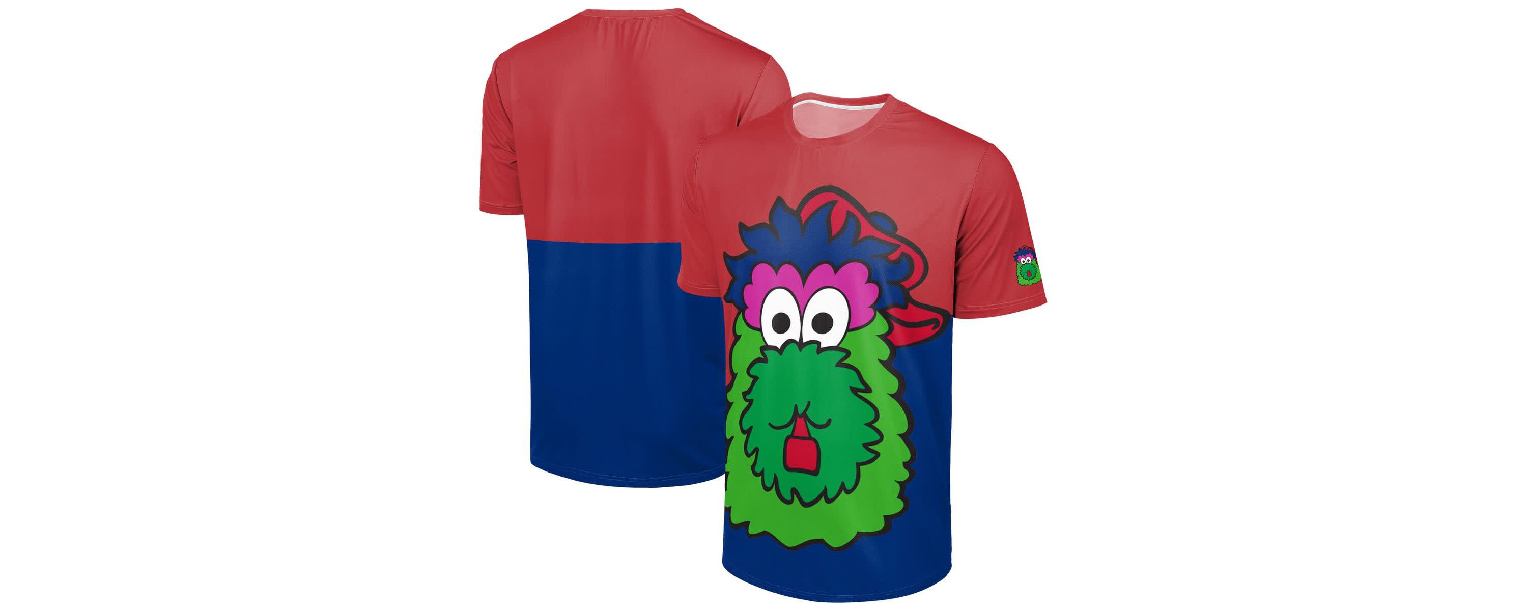 MLB Red/Royal Philadelphia Phillies Big Logo Mascot T-Shirt
