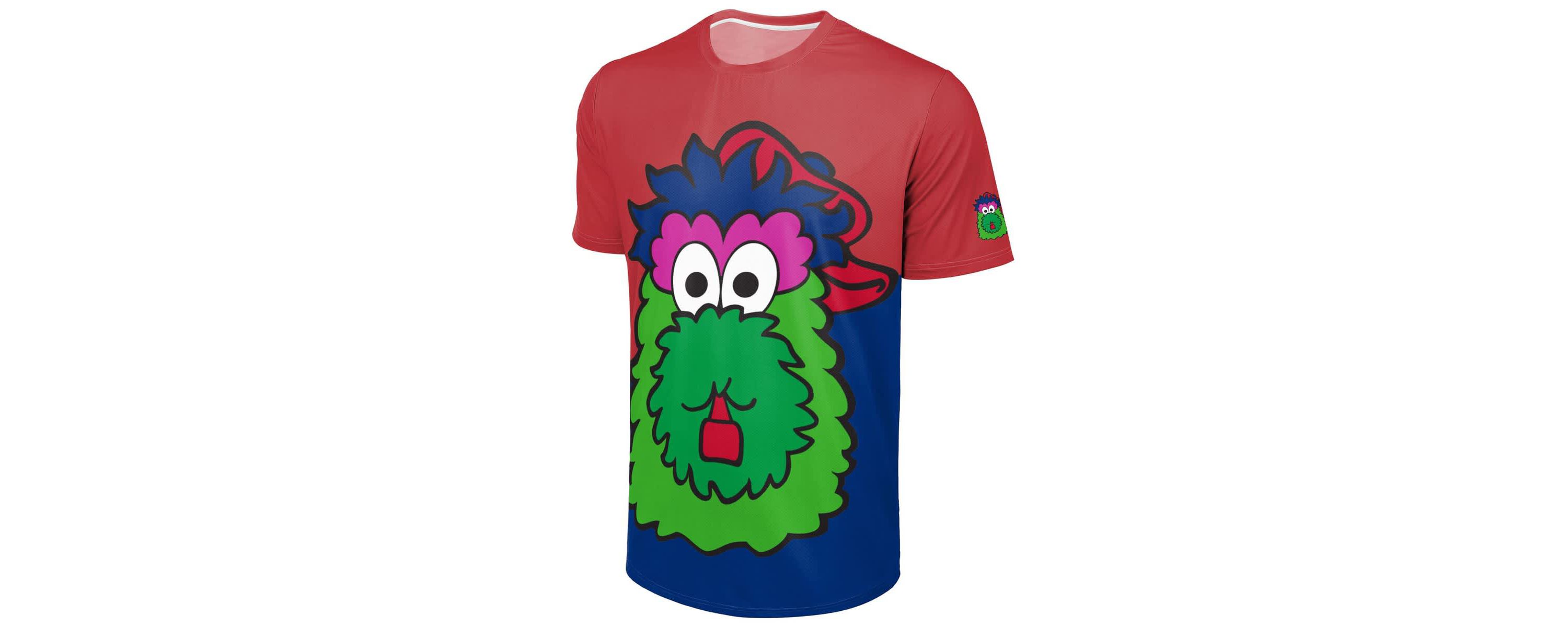 MLB Red/Royal Philadelphia Phillies Big Logo Mascot T-Shirt