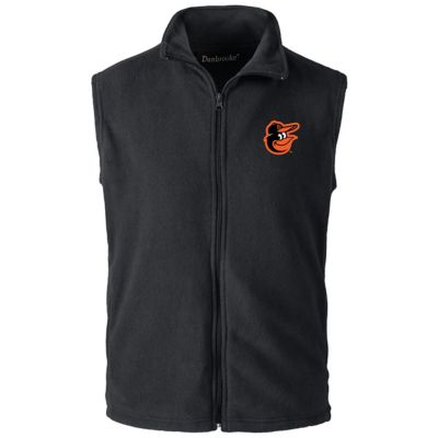 Dunbrooke Men's MLB Baltimore Orioles Full-Zip Vest, Black, Small