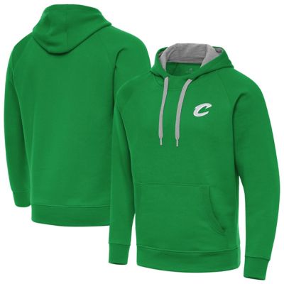 Antigua Men's NBA Kelly Cleveland Cavaliers St. Patrick's Day Victory Raglan Pullover Hoodie, Green, 3XL