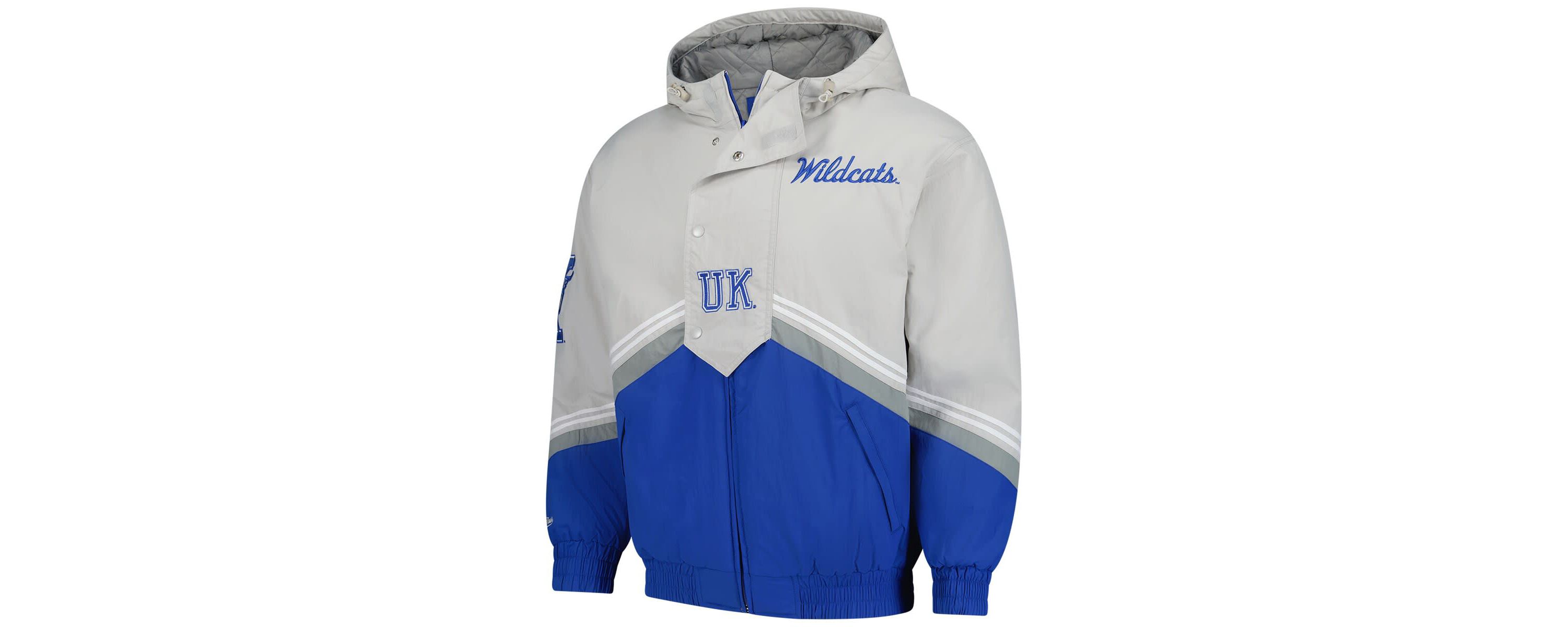 NCAA Gray/Royal Kentucky Wildcats Throw It Back Retro Full-Zip Windbreaker Jacket