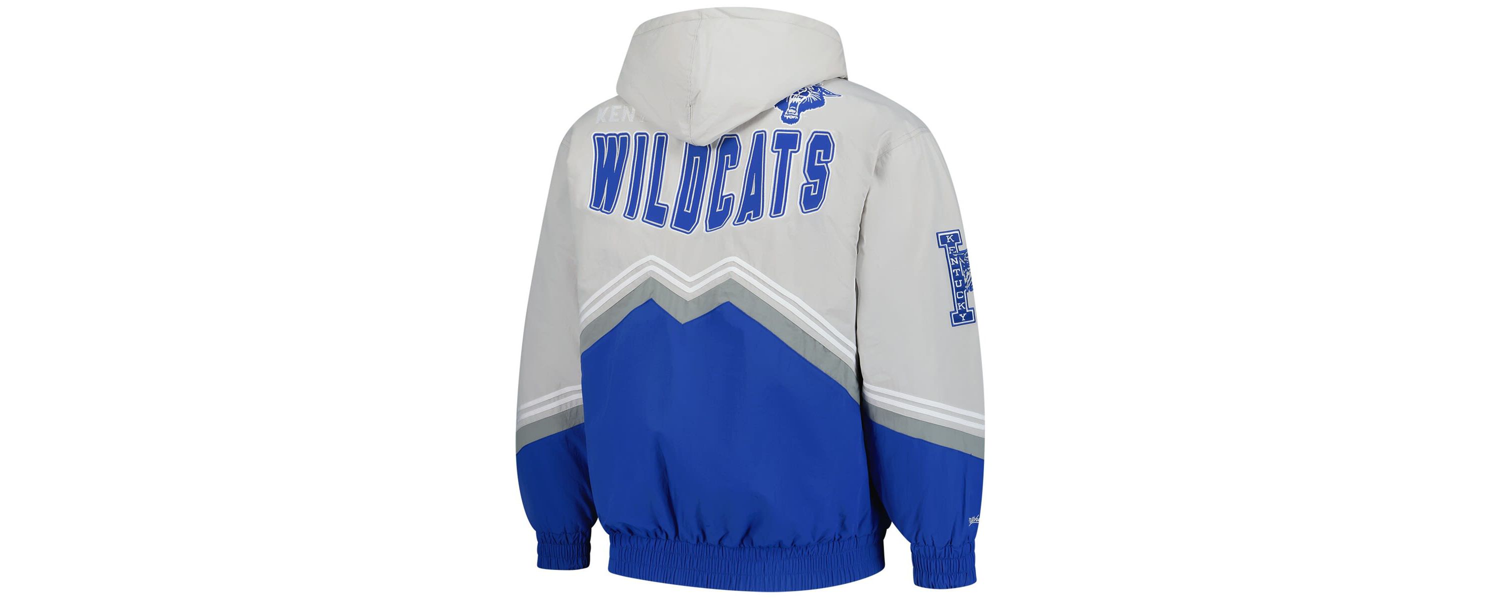 NCAA Gray/Royal Kentucky Wildcats Throw It Back Retro Full-Zip Windbreaker Jacket