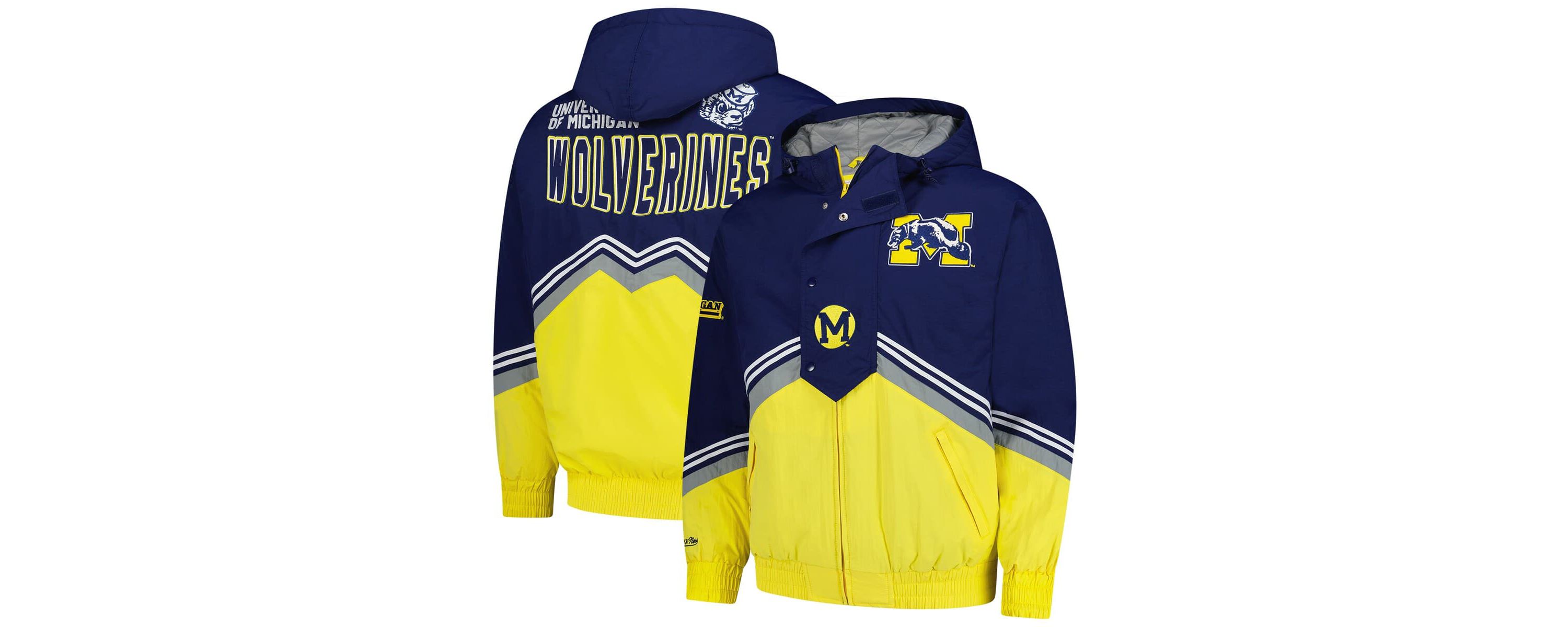 NCAA Navy/Maize Michigan Wolverines Throw It Back Retro Full-Zip Windbreaker Jacket