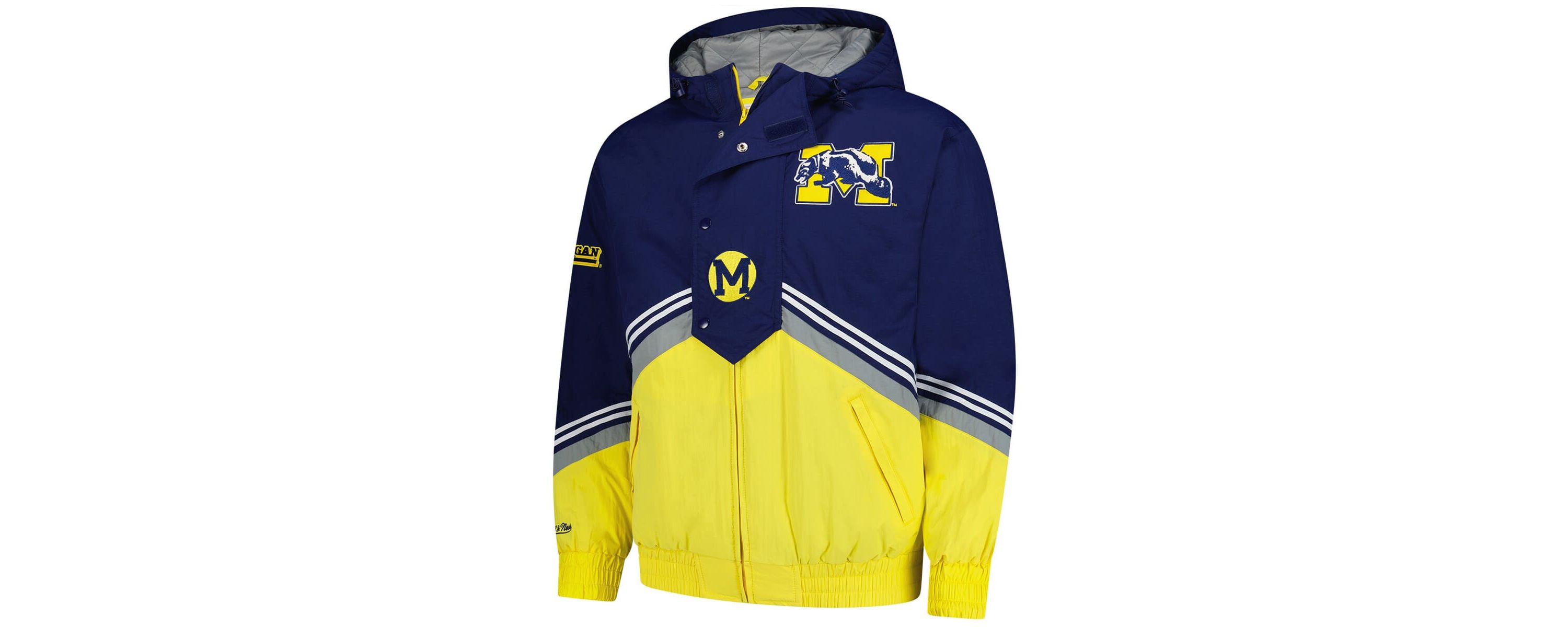 NCAA Navy/Maize Michigan Wolverines Throw It Back Retro Full-Zip Windbreaker Jacket